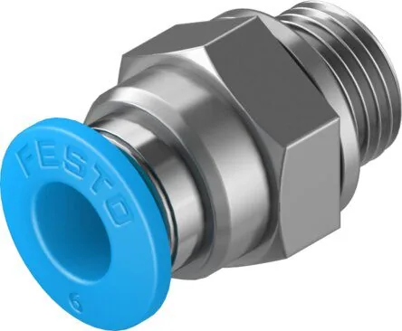 FESTO 186096 — "Соединение пневматическое штуцер цанговый Festo 186096 QS-G1/8-6 резьба/цанга 1/8"" 6мм"