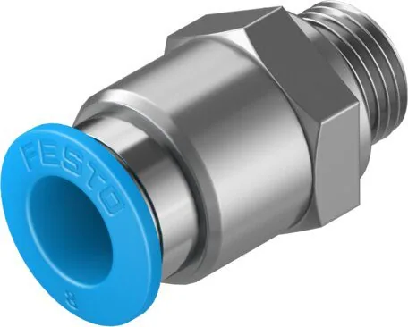 FESTO 186098 — "Соединение пневматическое штуцер цанговый Festo 186098 QS-G1/8-8 резьба/цанга 1/8"" 8мм"