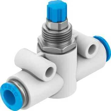 FESTO 193969 — Дроссель пневматический Festo 193969 GR-QS-6 с обратным клапаном полиамид армированный цанга 6мм