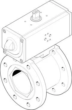 FESTO VZBC-100-FF-16-22-F0710-V4V4T-PP240-R-90-C — Блок привода шарового крана